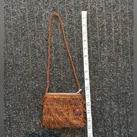 VINTAGE Beaded Tassle Purse with braided beaded strap - Picture 7 of 8